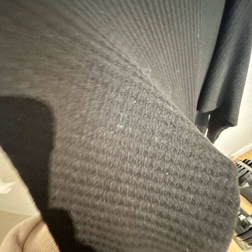 Black Waffle Knit Women's Shirt - Picture 2 of 3